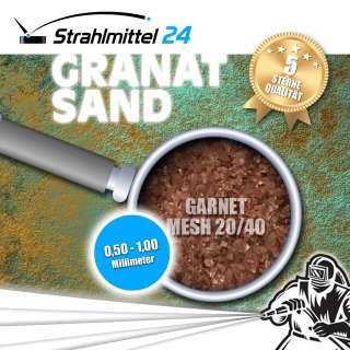 25 KG Granatsand 20/40 mm (0,5-1,0mm)